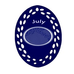 Moon July Blue Space Ornament (Oval Filigree)