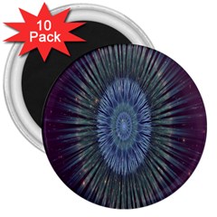 Peaceful Flower Formation Sparkling Space 3  Magnets (10 Pack) 