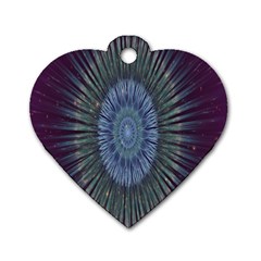 Peaceful Flower Formation Sparkling Space Dog Tag Heart (two Sides)