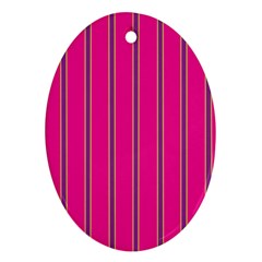 Pink Line Vertical Purple Yellow Fushia Ornament (oval) by Mariart