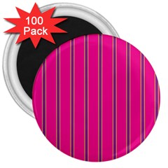 Pink Line Vertical Purple Yellow Fushia 3  Magnets (100 Pack)