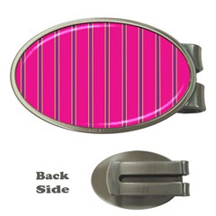 Pink Line Vertical Purple Yellow Fushia Money Clips (oval) 