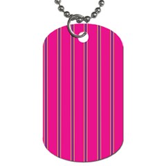 Pink Line Vertical Purple Yellow Fushia Dog Tag (one Side) by Mariart