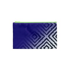 Plaid Blue White Cosmetic Bag (xs)