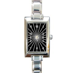 Ray White Black Line Space Rectangle Italian Charm Watch