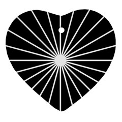 Ray White Black Line Space Heart Ornament (Two Sides)