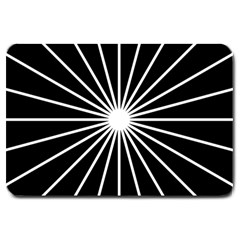 Ray White Black Line Space Large Doormat  by Mariart