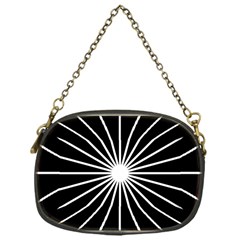 Ray White Black Line Space Chain Purses (one Side)  by Mariart