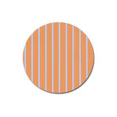 Rayures Bleu Orange Magnet 3  (Round)