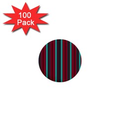 Red Blue Line Vertical 1  Mini Buttons (100 Pack) 