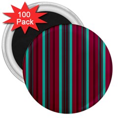 Red Blue Line Vertical 3  Magnets (100 Pack)