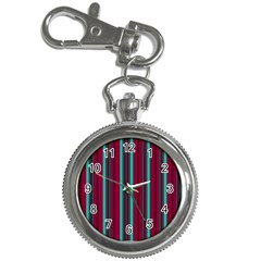 Red Blue Line Vertical Key Chain Watches by Mariart