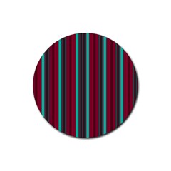Red Blue Line Vertical Rubber Coaster (round) 