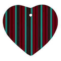 Red Blue Line Vertical Heart Ornament (two Sides) by Mariart