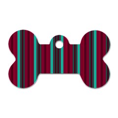 Red Blue Line Vertical Dog Tag Bone (one Side) by Mariart