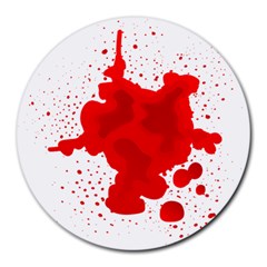 Red Blood Transparent Round Mousepads