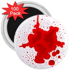 Red Blood Transparent 3  Magnets (100 Pack)