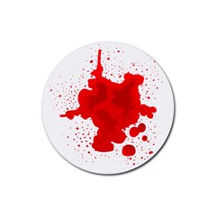 Red Blood Transparent Rubber Coaster (round) 