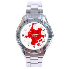 Red Blood Transparent Stainless Steel Analogue Watch by Mariart