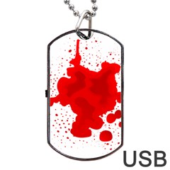 Red Blood Transparent Dog Tag Usb Flash (one Side) by Mariart