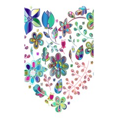 Prismatic Psychedelic Floral Heart Background Shower Curtain 48  X 72  (small)  by Mariart