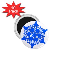 Snowflake Art Blue Cool Polka Dots 1.75  Magnets (10 pack) 