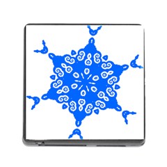 Snowflake Art Blue Cool Polka Dots Memory Card Reader (square) by Mariart