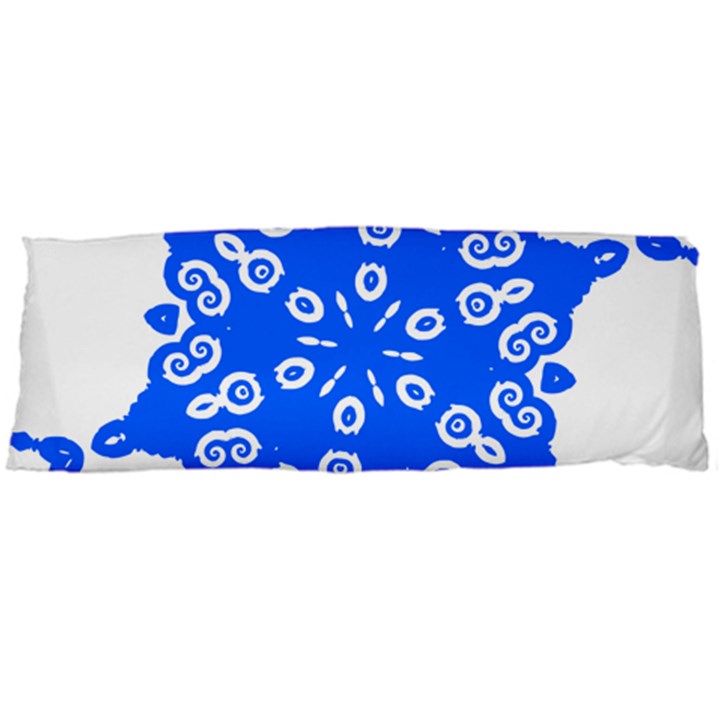 Snowflake Art Blue Cool Polka Dots Body Pillow Case (Dakimakura)