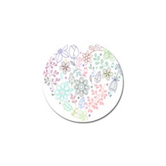 Prismatic Neon Floral Heart Love Valentine Flourish Rainbow Golf Ball Marker (10 Pack)