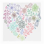 Prismatic Neon Floral Heart Love Valentine Flourish Rainbow Medium Glasses Cloth (2-Side) Front