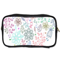 Prismatic Neon Floral Heart Love Valentine Flourish Rainbow Toiletries Bags by Mariart