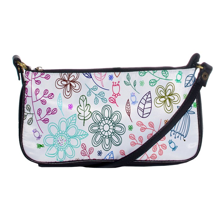 Prismatic Neon Floral Heart Love Valentine Flourish Rainbow Shoulder Clutch Bags