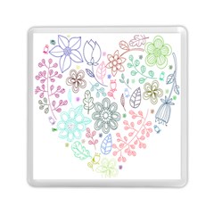 Prismatic Neon Floral Heart Love Valentine Flourish Rainbow Memory Card Reader (square) 