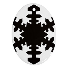 Snowflakes Black Ornament (oval)