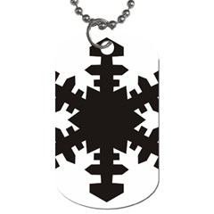 Snowflakes Black Dog Tag (two Sides)