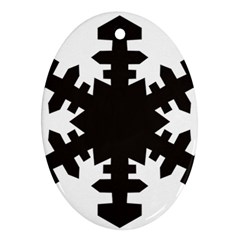 Snowflakes Black Oval Ornament (two Sides)