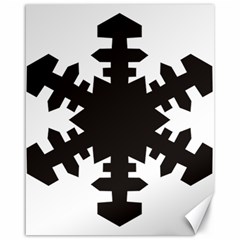 Snowflakes Black Canvas 16  X 20  