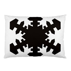 Snowflakes Black Pillow Case