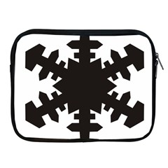 Snowflakes Black Apple Ipad 2/3/4 Zipper Cases by Mariart