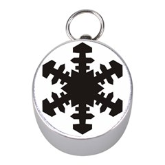 Snowflakes Black Mini Silver Compasses