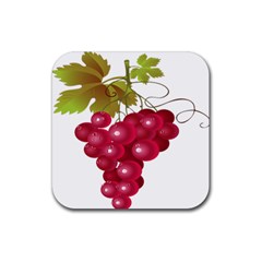 Red Fruit Grape Rubber Coaster (square)  by Mariart