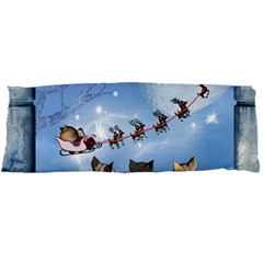 Christmas, Cute Cats Looking In The Sky To Santa Claus Body Pillow Case Dakimakura (two Sides) by FantasyWorld7