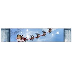 Christmas, Cute Cats Looking In The Sky To Santa Claus Flano Scarf (large)  by FantasyWorld7