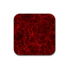 Simulation Red Water Waves Light Rubber Square Coaster (4 Pack) 