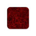 Simulation Red Water Waves Light Rubber Square Coaster (4 pack)  Front