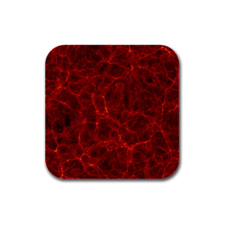 Simulation Red Water Waves Light Rubber Square Coaster (4 pack) 