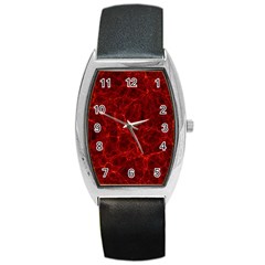 Simulation Red Water Waves Light Barrel Style Metal Watch by Mariart