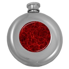 Simulation Red Water Waves Light Round Hip Flask (5 Oz)