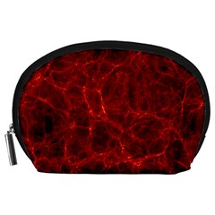 Simulation Red Water Waves Light Accessory Pouches (large)  by Mariart