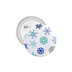 Snowflakes Blue Green Star 1 75  Buttons by Mariart